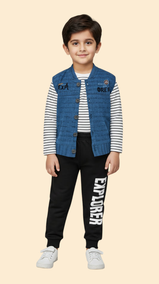 3 Pcs Cotton Jersey Track Suit