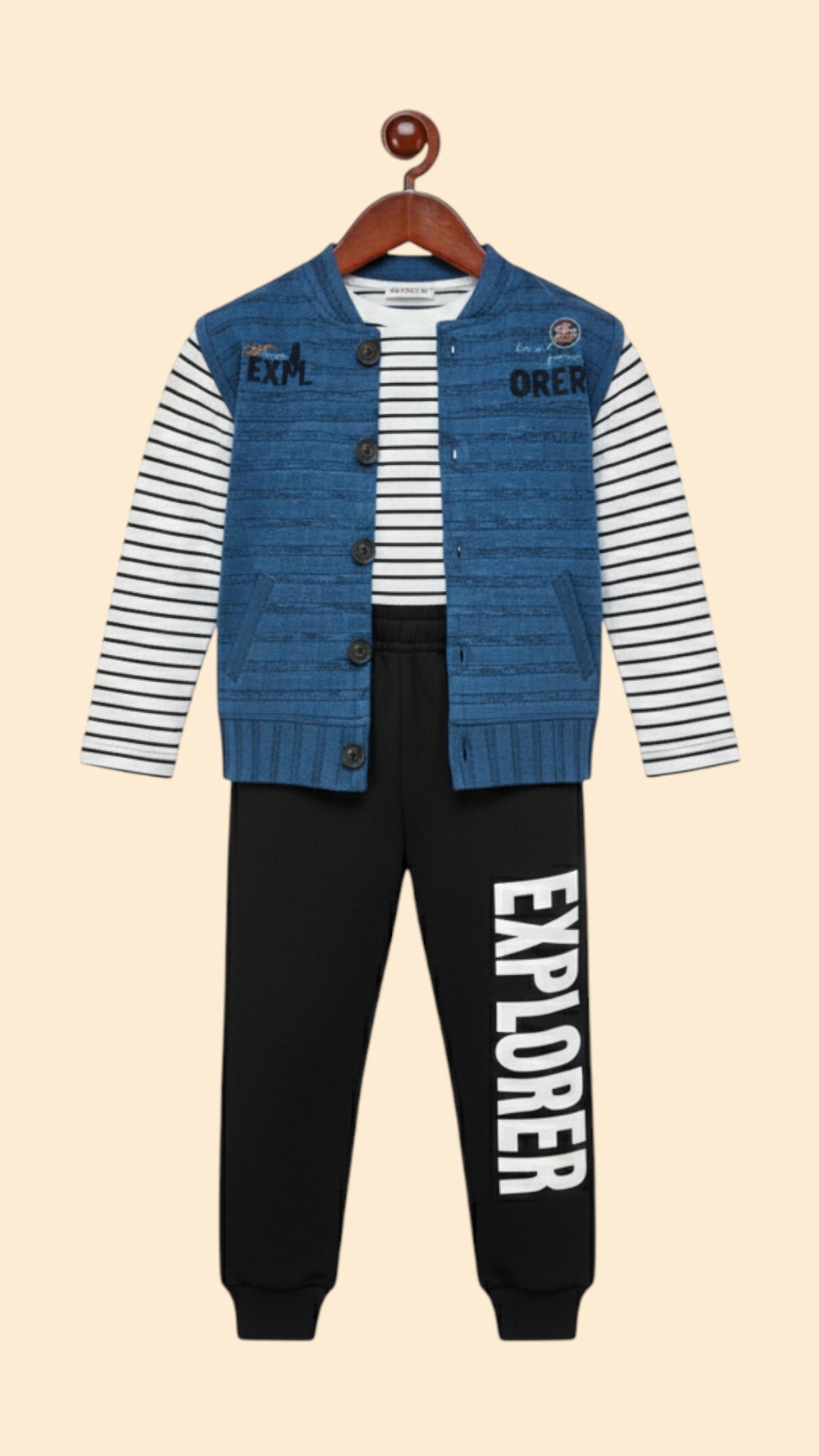 3 Pcs Cotton Jersey Track Suit