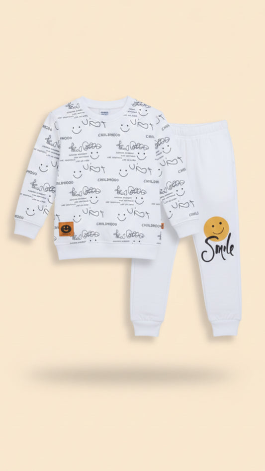 French Terry Winter Sweatshirt & Trouser Tracksuit for Kids