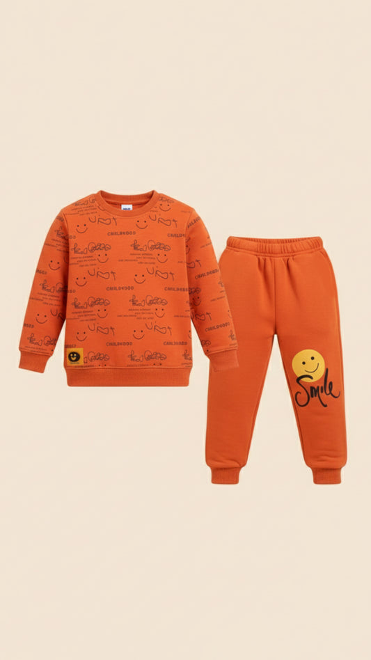 French Terry Winter Sweatshirt & Trouser Tracksuit for Kids