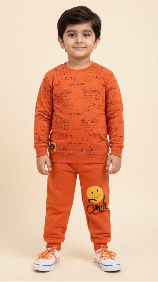 French Terry Winter Sweatshirt & Trouser Tracksuit for Kids