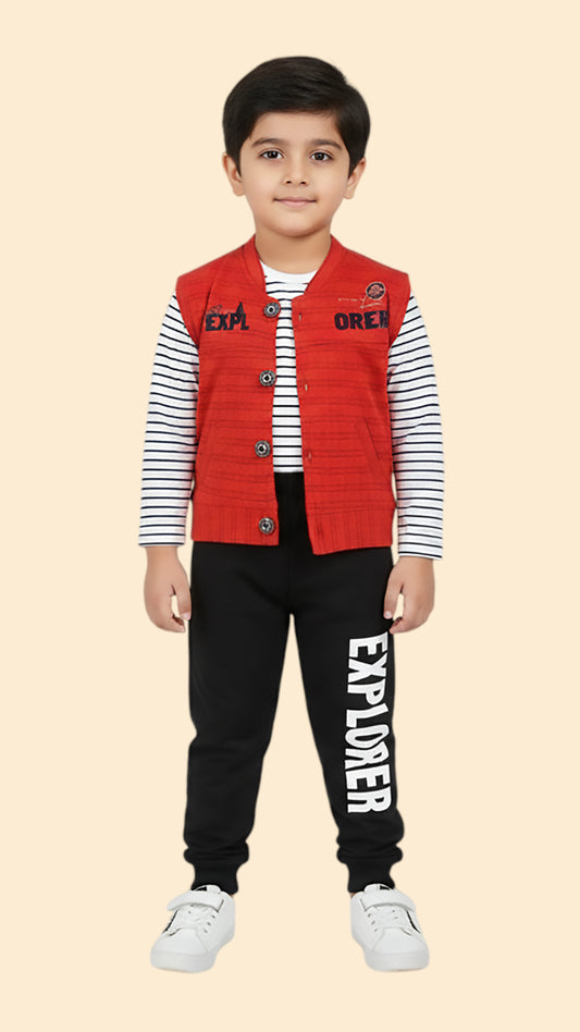 3 Pcs Cotton Jersey Track Suit