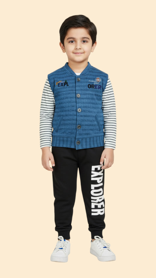 3 Pcs Cotton Jersey Track Suit