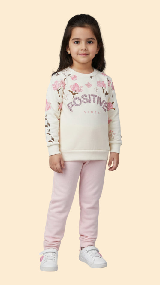 Printed Fleece Tracksuit For Kids