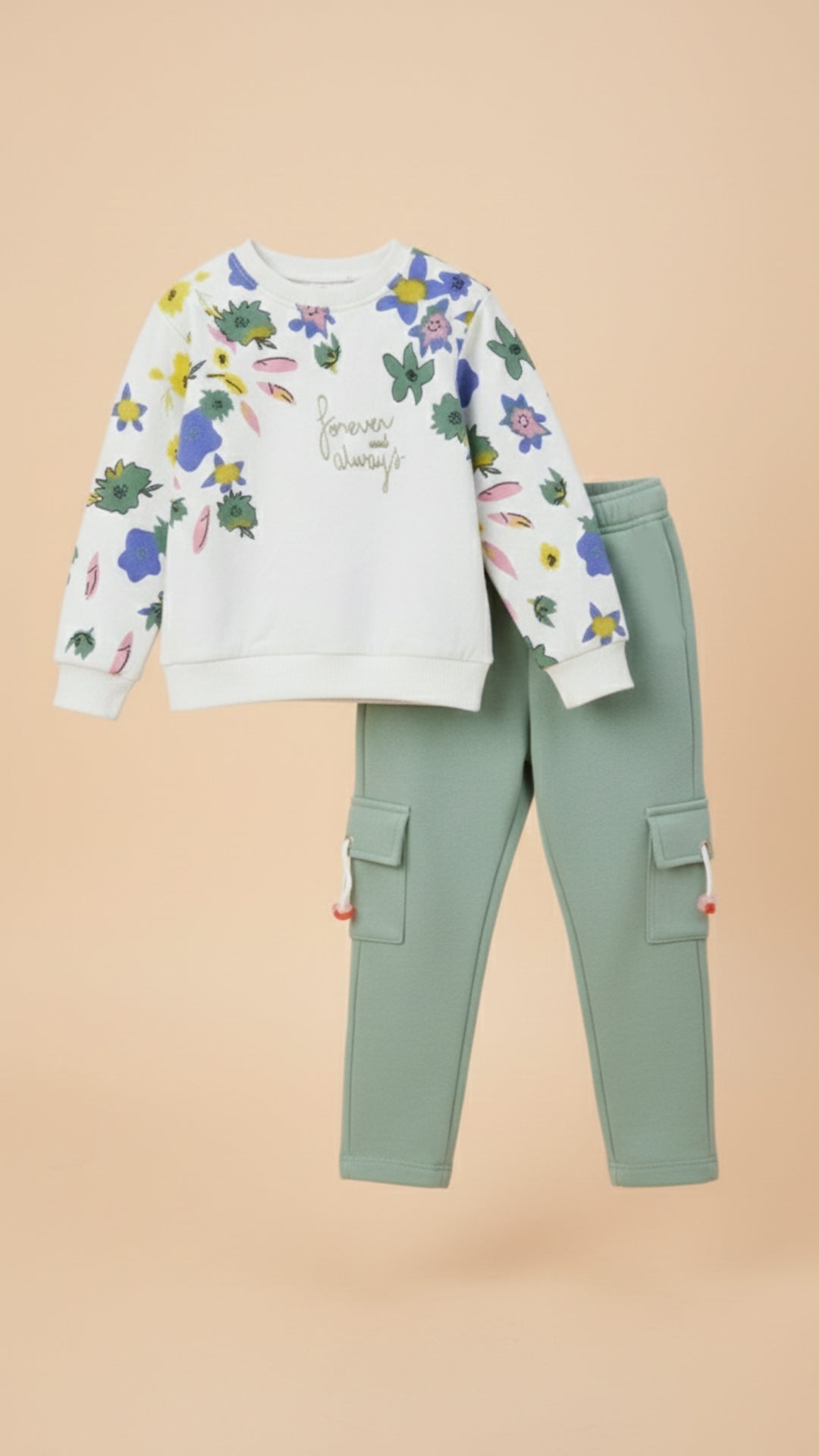 French Terry Winter Sweatshirt & Trouser Tracksuit for Kids