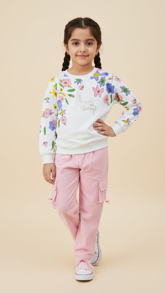 French Terry Winter Sweatshirt & Trouser Tracksuit for Kids
